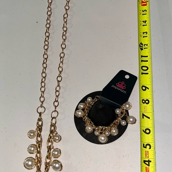 NWT Paparazzi Gold & Pearl Beaded Bundle of 3 Jewelry Set - Picture 6 of 7